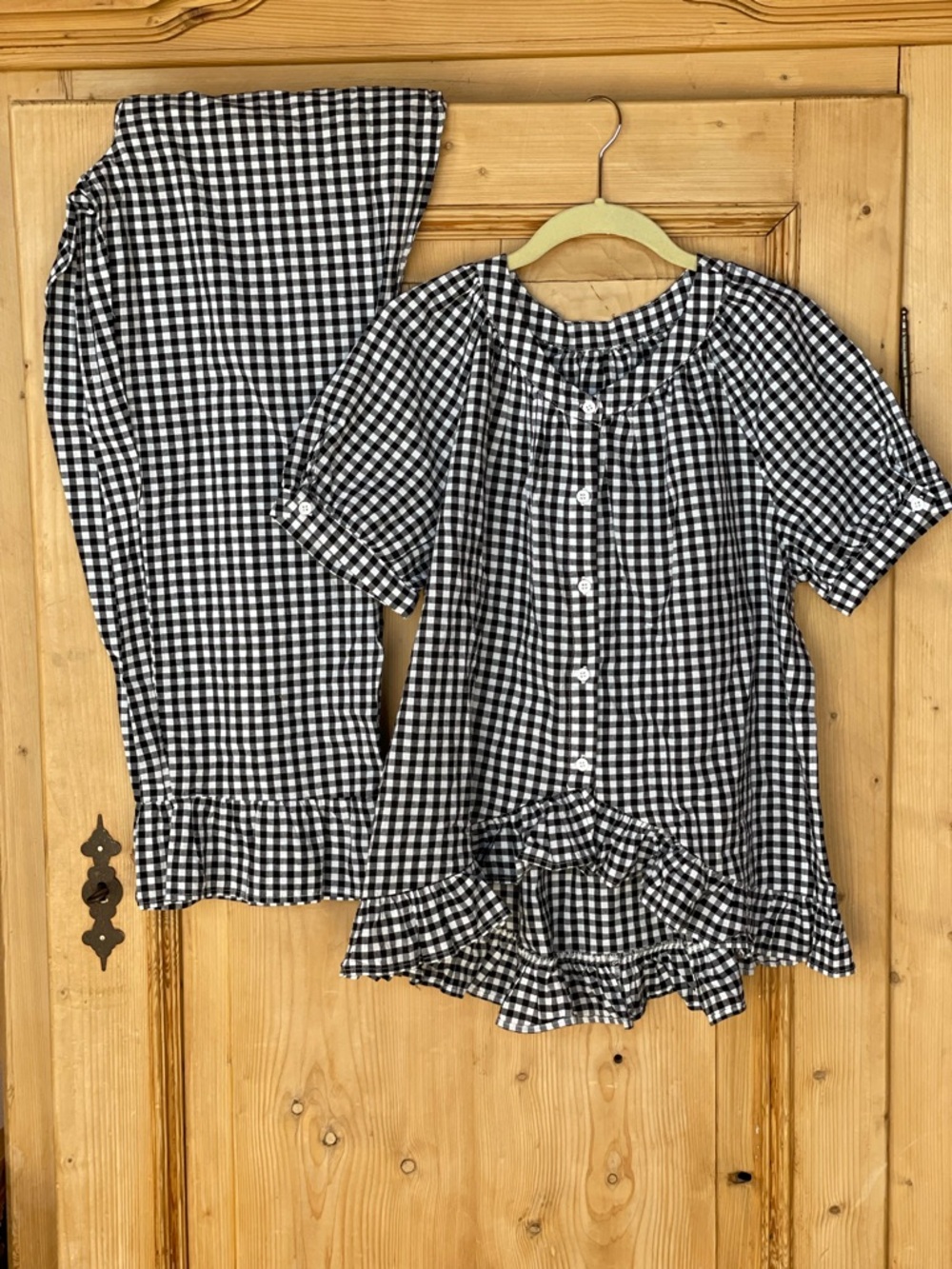 NWT Gingham poplin pajamas, size M